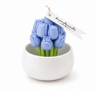 Świeca sojowa Tulipany w porcelanie